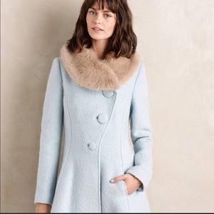 Rare Anthropologie Beatrix Blue Coat